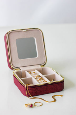 Wine Red Jewelry Box